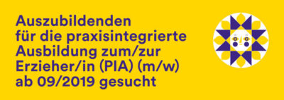 Öffne PDF "Praxisintegrierte Ausbildung zum/zur Erzieher/in (PIA) (m/w) ab 09/2019" Auszubildenden für die praxisintegrierte Ausbildung zum/zur Erzieher/in (PIA) (m/w) ab 09/2019 gesucht